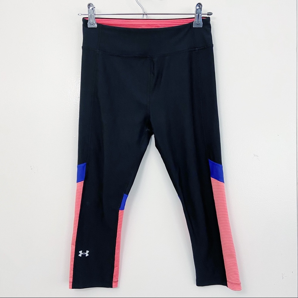 Under Armour Heatgear Compression Leggings Color Block Black Small
